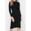 Fashion Slim Casual Daily Regenerated Camisole Woven Stand Collar Long Sleeve Bodycon Mini Length Dress