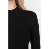 Fashion Slim Casual Daily Regenerated Camisole Woven Stand Collar Long Sleeve Bodycon Mini Length Dress