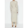 Fashion Regular Casual Daily Single Plate Knitwear Double Breasted Long Sleeve Double Breasted Maxi Length Dress
