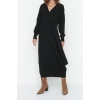 Fashion Regular Casual Daily Single Plate Knitwear Double Breasted Long Sleeve Double Breasted Maxi Length Dress