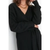 Fashion Regular Casual Daily Single Plate Knitwear Double Breasted Long Sleeve Double Breasted Maxi Length Dress