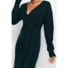 Fashion Regular Casual Daily Single Plate Knitwear Double Breasted Long Sleeve Double Breasted Maxi Length Dress