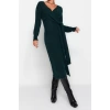 Fashion Regular Casual Daily Single Plate Knitwear Double Breasted Long Sleeve Double Breasted Maxi Length Dress