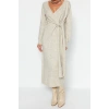 Fashion Regular Casual Daily Single Plate Knitwear Double Breasted Long Sleeve Double Breasted Maxi Length Dress