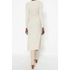 Fashion Slim Casual Daily Single Plate Knitwear Crew Neck Long Sleeve Bodycon Midi Length Dress