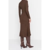 Fashion Slim Casual Daily Single Plate Knitwear Crew Neck Long Sleeve Bodycon Midi Length Dress