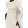Fashion Slim Casual Daily Single Plate Knitwear Crew Neck Long Sleeve Bodycon Midi Length Dress