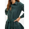 Fashion Regular Casual Daily Flannel Woven Shirt Collar Long Sleeve Shirt Dress Mini Length Dress