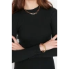 Fashion Slim Casual Daily Regenerated Camisole Knitted Stand Collar Long Sleeve Bodycon Mini Length Dress