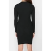 Fashion Slim Casual Daily Regenerated Camisole Knitted Stand Collar Long Sleeve Bodycon Mini Length Dress