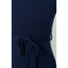 Moda Slim Casual Günlük Fitilli Triko Bisiklet Yaka Uzun Kol A-Line Midi Boy Elbise
