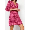 Fashion Regular Casual Daily Polyester Camisole Knitted Double Breasted Three Quarter Sleeve Skater Mini Length Dress