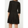 Fashion Regular Casual Daily Polyester Camisole Knitted Double Breasted Three Quarter Sleeve Skater Mini Length Dress