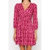 Fashion Regular Casual Daily Polyester Camisole Knitted Double Breasted Three Quarter Sleeve Skater Mini Length Dress