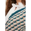 Moda Regular Business Pique Knitwear V Neck Long Sleeve Shift Mini Length Dress