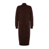 Fashion Oversize Casual Daily Single Plate Knitwear Stand Collar Long Sleeve Shift Midi Length Dress