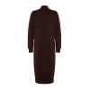 Fashion Oversize Casual Daily Single Plate Knitwear Stand Collar Long Sleeve Shift Midi Length Dress