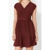 Fashion Regular Casual Daily Aerobin Woven V Neck Sleeveless Sleeve Skater Mini Length Dress