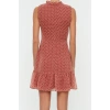 Fashion Regular Casual Daily Chiffon Woven Stand Collar Sleeveless Sleeve A-Line Mini Length Dress