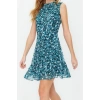 Fashion Regular Casual Daily Chiffon Woven Stand Collar Sleeveless Sleeve A-Line Mini Length Dress