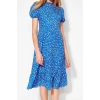 Moda Regular Casual Daily Moss Crepe Woven Stand Collar Short Sleeve A-Line Midi Length Dress