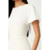 Moda Regular Day Night Finike Woven Crew Neck Short Sleeve Bodycon Midi Length Dress