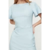 Moda Regular Day Night Finike Woven Crew Neck Short Sleeve Bodycon Midi Length Dress