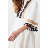 Fashion Comfortable Casual Daily Poplin Woven Mandarin Collar Short Sleeve Shift Mini Length Dress