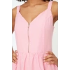 Fashion Regular Casual Daily Poplin Woven V Neck Strappy Sleeve Skater Midi Length Dress