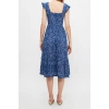 Fashion Regular Casual Daily Shally Woven Square Neck Sleeveless Sleeve A-Line Midi Length Dress