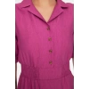 Fashion Regular Casual Daily Aerobin Woven Shirt Collar Short Sleeve Skater Midi Length Dress