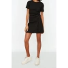 Fashion Regular Casual Daily Camisole Knitted Crew Neck Short Sleeve Wrap Mini Length Dress