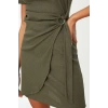 Fashion Regular Casual Daily Camisole Knitted Crew Neck Short Sleeve Wrap Mini Length Dress