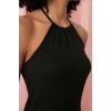 Fashion Slim Casual Daily Camisole Knitted Halter Neck Sleeveless Bodycon Midi Length Dress