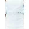 Fashion Fit Graduation Prom Jacquard Woven Carmen Collar Short Sleeve Bodycone Midi Length Dress