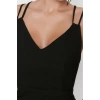 Fashion Regular Graduation Prom Diver Scuba Knitted V Neck Strap Sleeve Bodycone Mini Length Dress