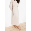 Fashion Regular Casual Daily Aerobin Woven Crew Neck Long Sleeve Shift Maxi Length Hijab Dress