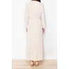 Fashion Regular Casual Daily Aerobin Woven Crew Neck Long Sleeve Shift Maxi Length Hijab Dress