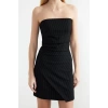Fashion Fit Graduation Prom Finike Woven Carmen Collar Short Sleeve Bodycone Midi Length Dress