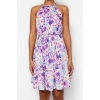Fashion Regular Casual Daily Chiffon Woven Halter Neck Sleeveless Sleeve A-Line Mini Length Dress