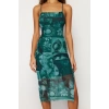 Fashion Slim Stylish Evening Dress Night Tulle Knitting Square Neck Strap Sleeve Bodycone Midi Length Dress