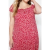 Fashion Fit Casual Daily Crepe Knitted Heart Neck Short Sleeve A-Line Midi Length Plus Size Dress