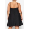 Fashion Casual Wedding Ceremony Crepe Woven V Neck Strap Sleeve Skater Mini Length Plus Size Dress