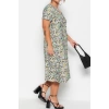 Fashion Slim Casual Daily Camisole Knitted V Neck Short Sleeve A-Line Midi Length Plus Size Dress