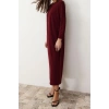 Fashion Comfortable Casual Daily Crepe Knitted Crew Neck Long Sleeve Straight Long Length Hijab Dress