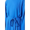 Fashion Regular Casual Daily Crinkle Woven Crew Neck Long Sleeve A-Line Maxi Length Hijab Dress