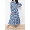 Moda Regular Casual Daily Lilyum Woven Shirt Collar Long Sleeve A-Line Maxi Length Hijab Dress