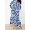 Moda Regular Casual Daily Lilyum Woven Shirt Collar Long Sleeve A-Line Maxi Length Hijab Dress