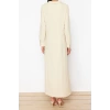 Fashion Regular Casual Daily Crinkle Woven Shirt Collar Long Sleeve Shift Maxi Length Hijab Dress