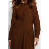 Fashion Regular Casual Daily Crinkle Woven Shirt Collar Long Sleeve Shift Maxi Length Hijab Dress